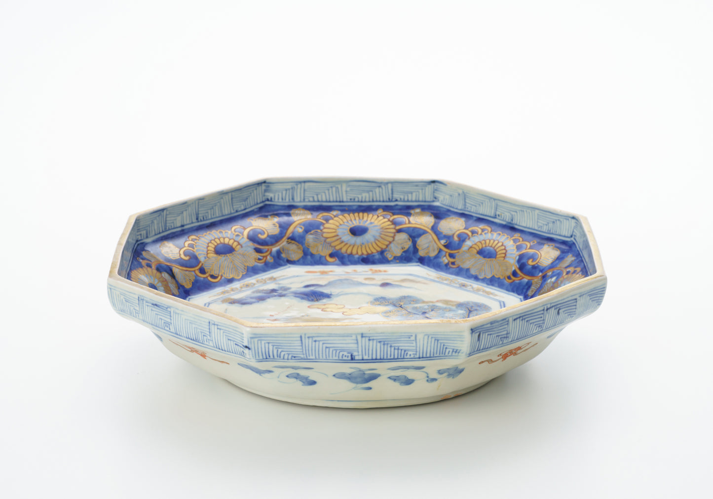 伊万里焼 色絵八角皿