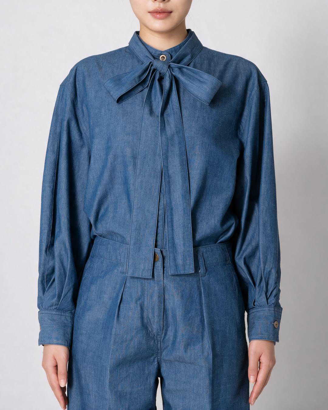 Bow Tie Shirt  / Indigo