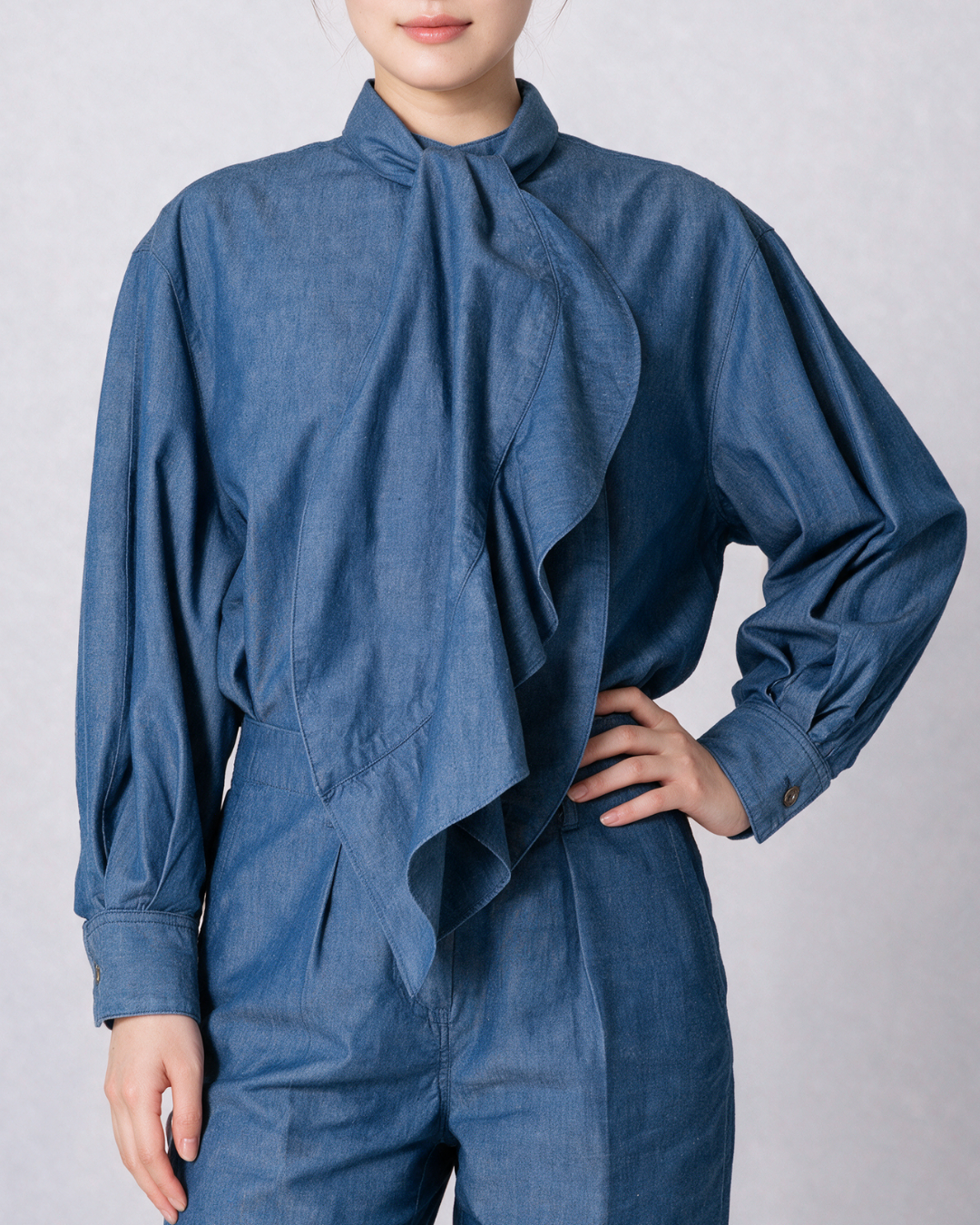 Bow Tie Shirt  / Indigo