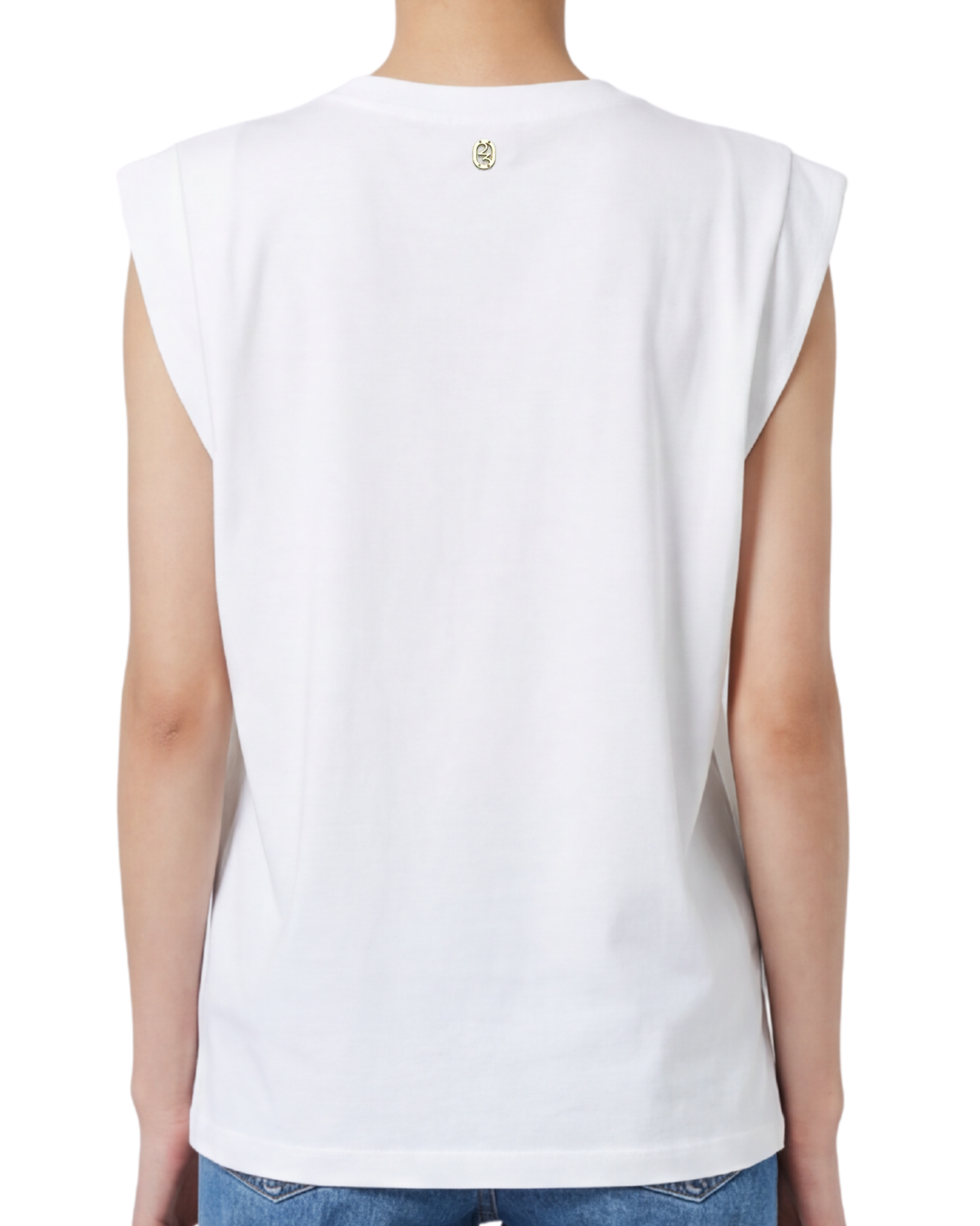No Sleeve Shirt White