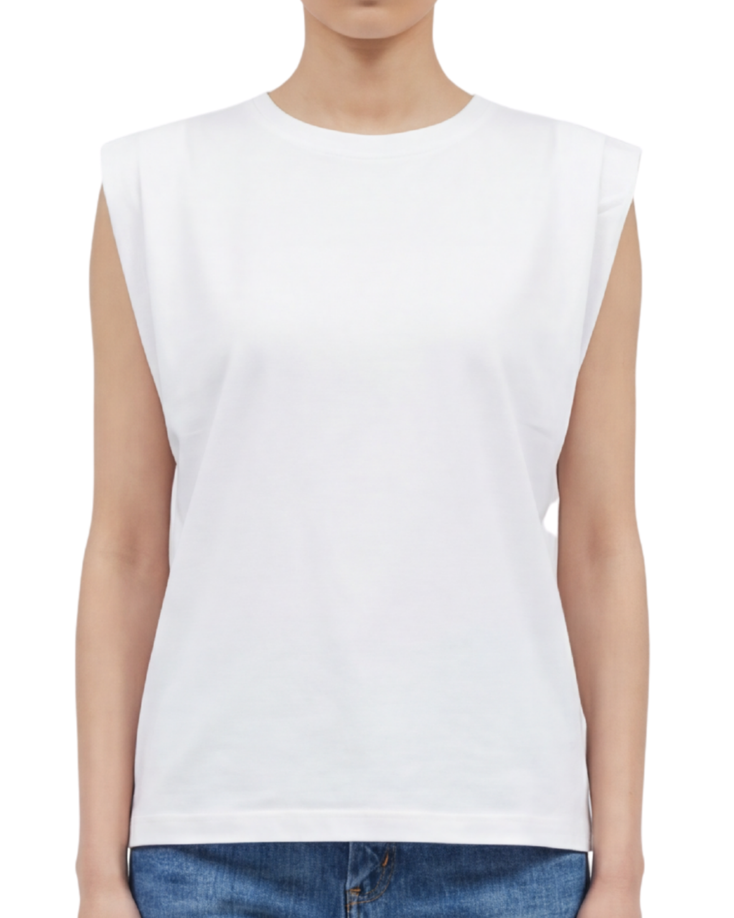 No Sleeve Shirt White