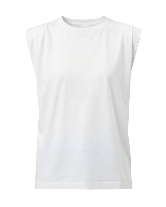 No Sleeve Shirt White