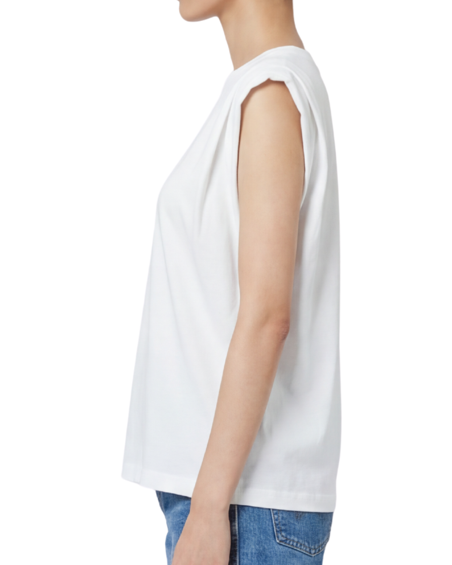 No Sleeve Shirt White